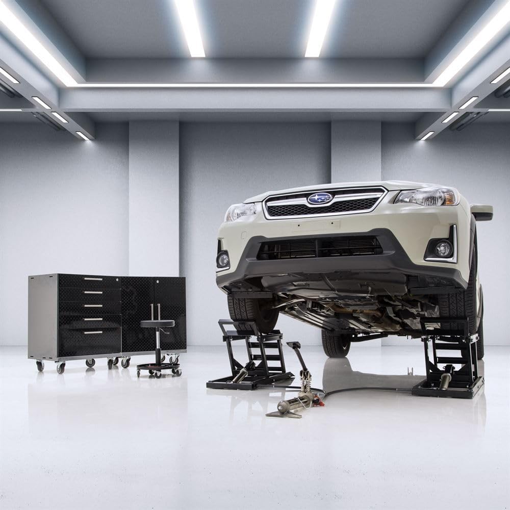 Black Widow Hydraulic Car Lift with Ramp - 3,000 lb. per Pair Capacity