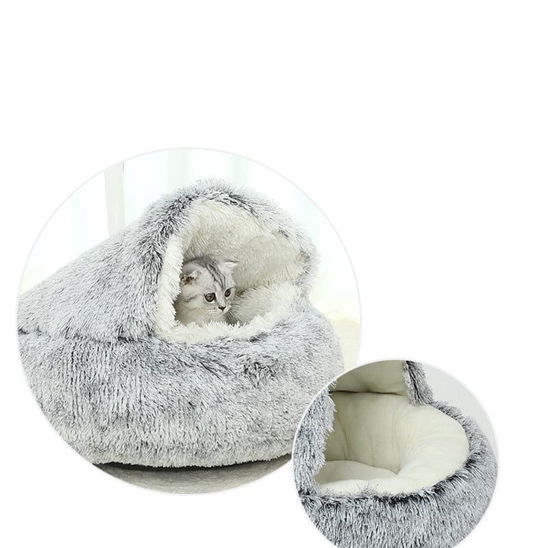 CozyNook Plush Fluffy Dog and Cats Round Bed