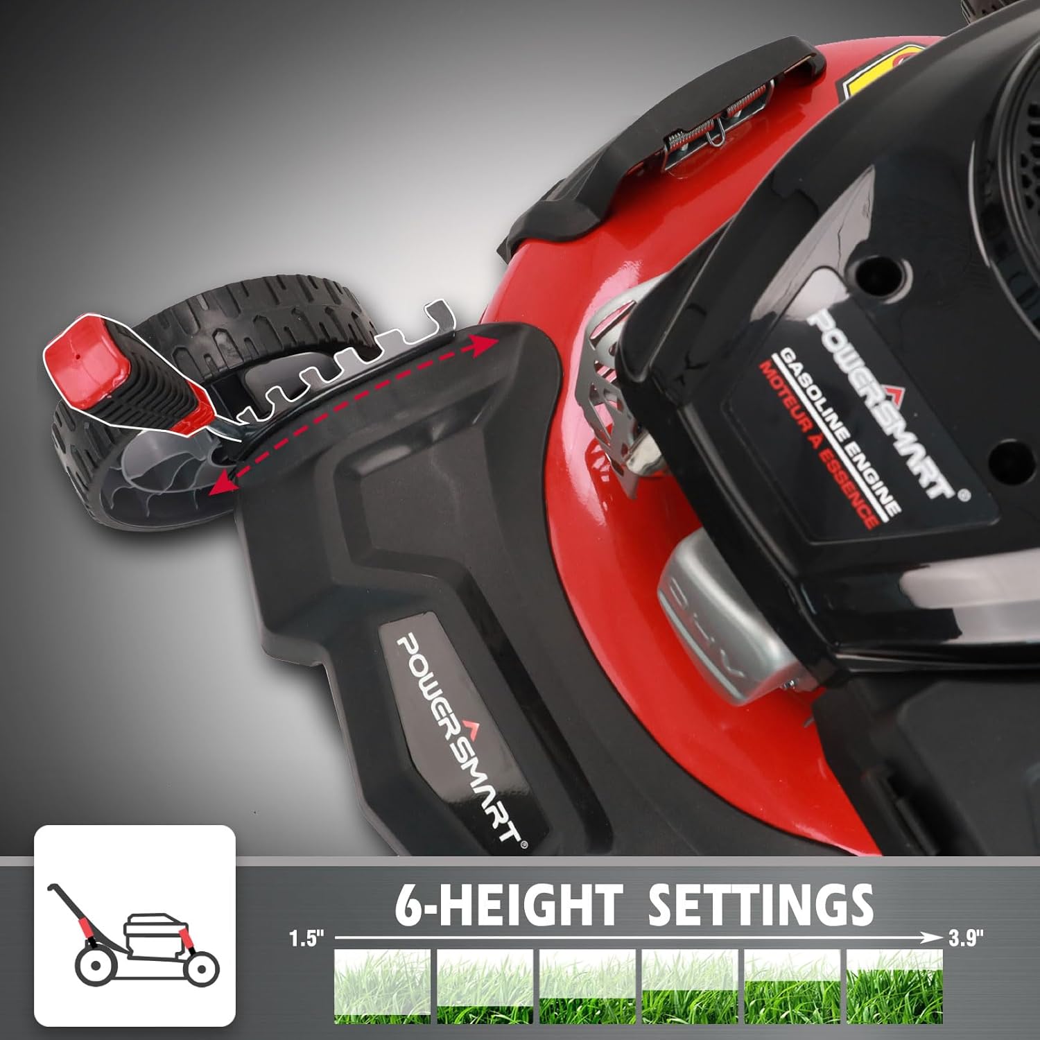 Gas Lawn Mower 21-Inch 144cc OHV Engine 3-in-1 Push Mower with Bagging