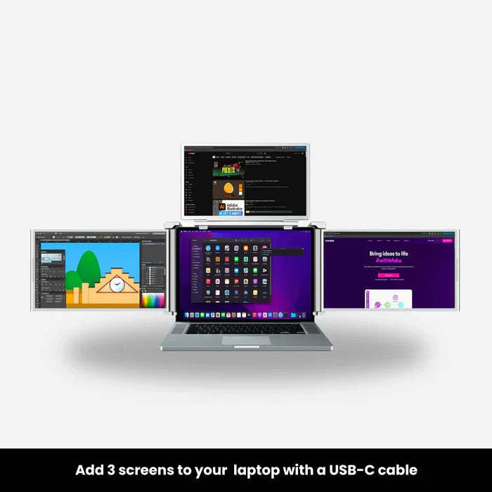 Computer extended screen (4-fold screen)
