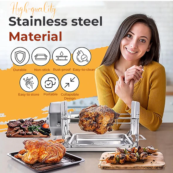 🔥HOT SALE  OFF 💖Stainless Steel Rotating Grill