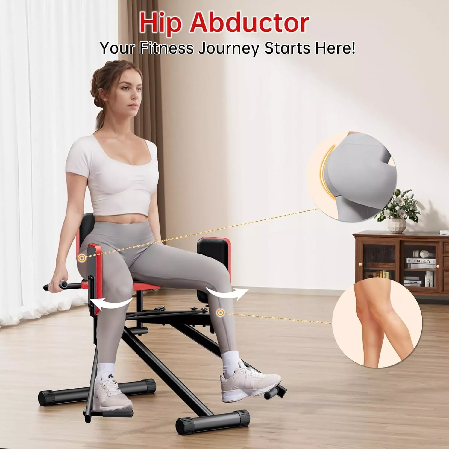 Hip Abductor Machine for Home Gym | Glute & Thigh Exercise Equipment Inner Thigh