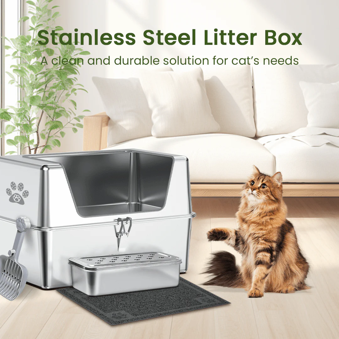 【Special Sale】Cat Litter Box with Lid - Wide Edge Opening