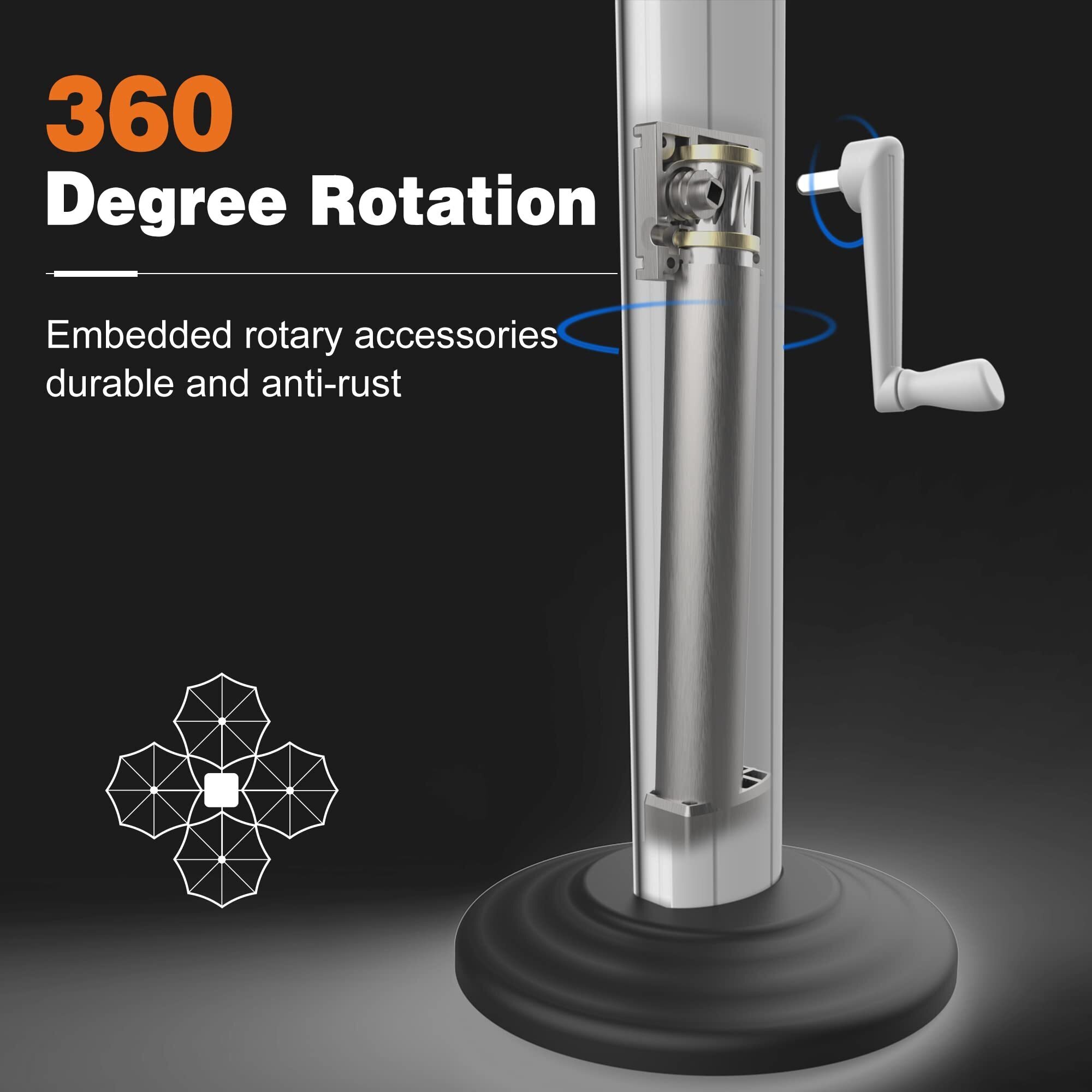 Solar Powered LED Patio Umbrella