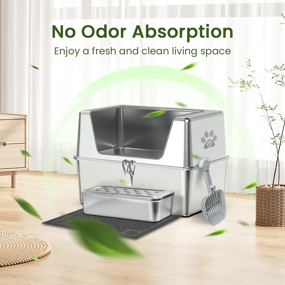 【Special Sale】Cat Litter Box with Lid - Wide Edge Opening