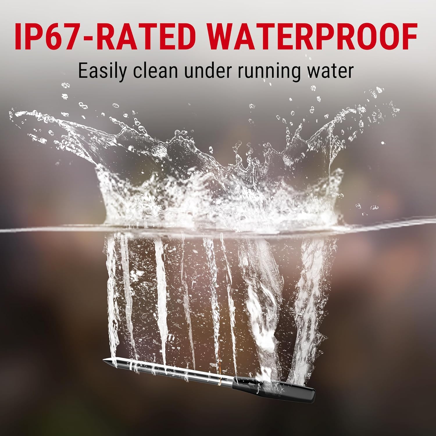 600FT Wireless Meat Thermometer with Upgraded Ultra-Thin Probe, Bluetooth Meat Thermometer Wireless for Outside Grill, Smoker Thermometer for BBQ Oven Rotisserie Sous Vide