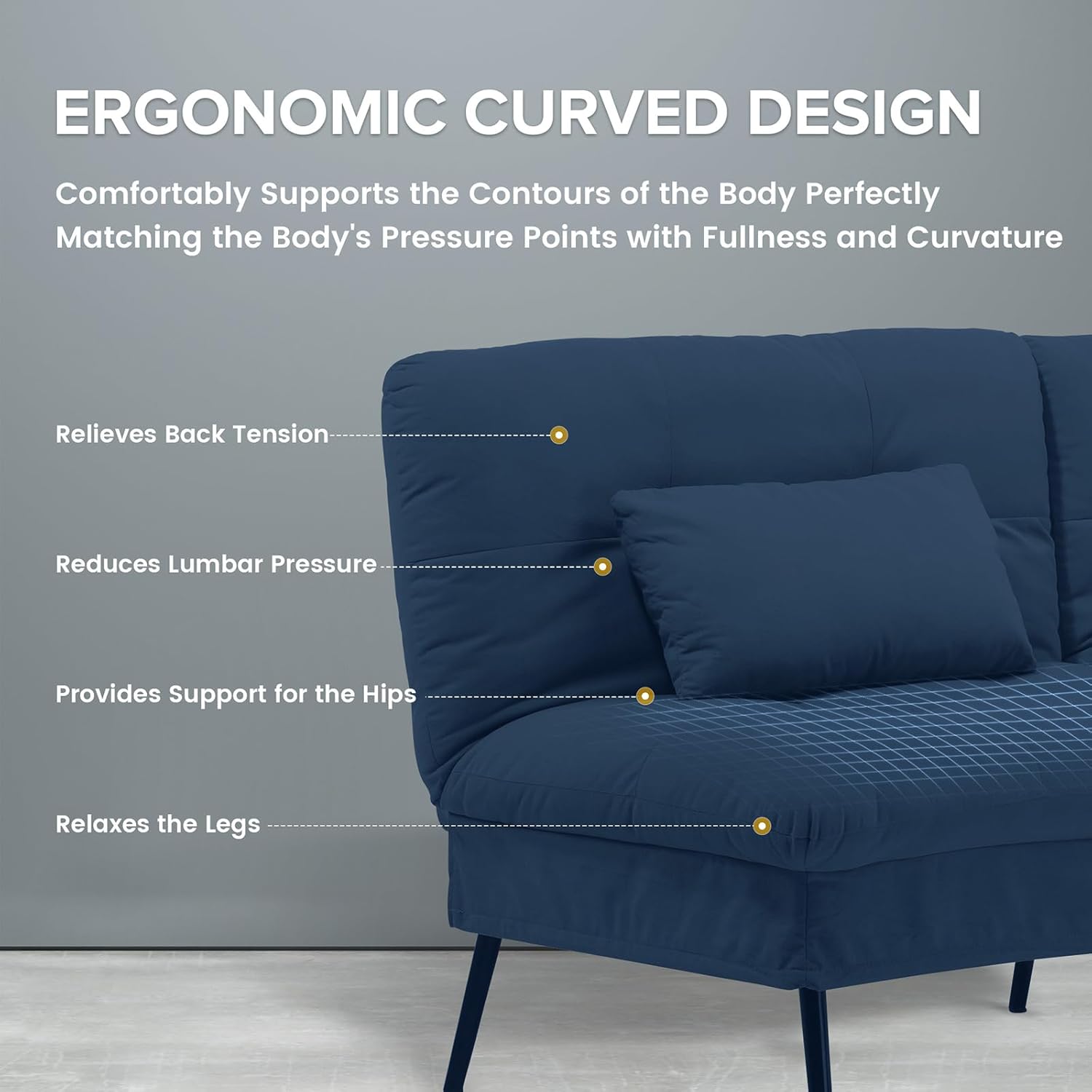 Convertible Sofa Bed,68″Fabric Couch with Adjustable Backrest,Loveseat Recliner Sleeper Living Room Furniture futon Set