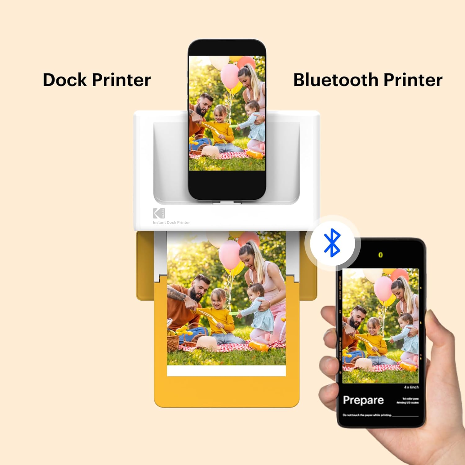 Instant Photo Printer (4x6 inches) + 90 Sheets Gift Bundle