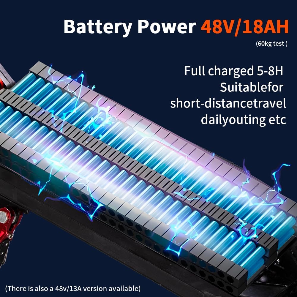 1200W Electric Scooter, with APP, 1200W 48V 13A/18A, 34 /37Miles Range, 34mph, Commuter Electric Scooter with Seat, 440lbs Max Load