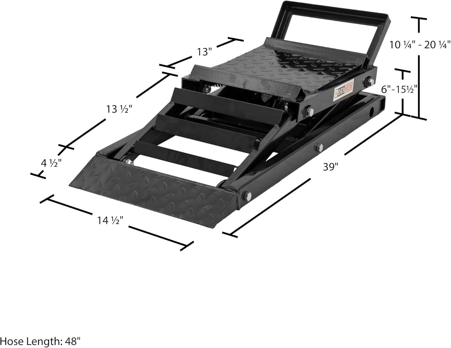 Black Widow Hydraulic Car Lift with Ramp - 3,000 lb. per Pair Capacity