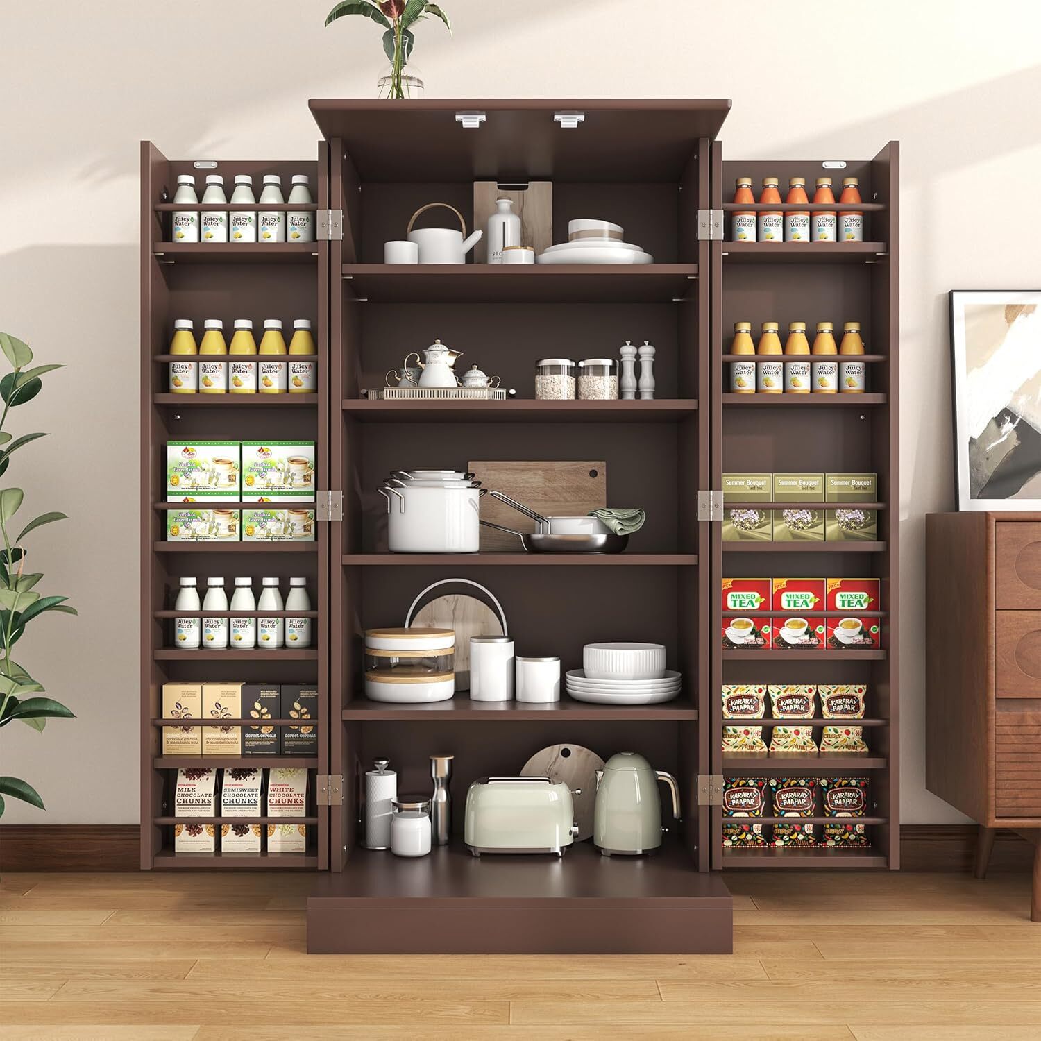 🔥HOT SALE🔥 47” Kitchen Pantry Cabinet with LED