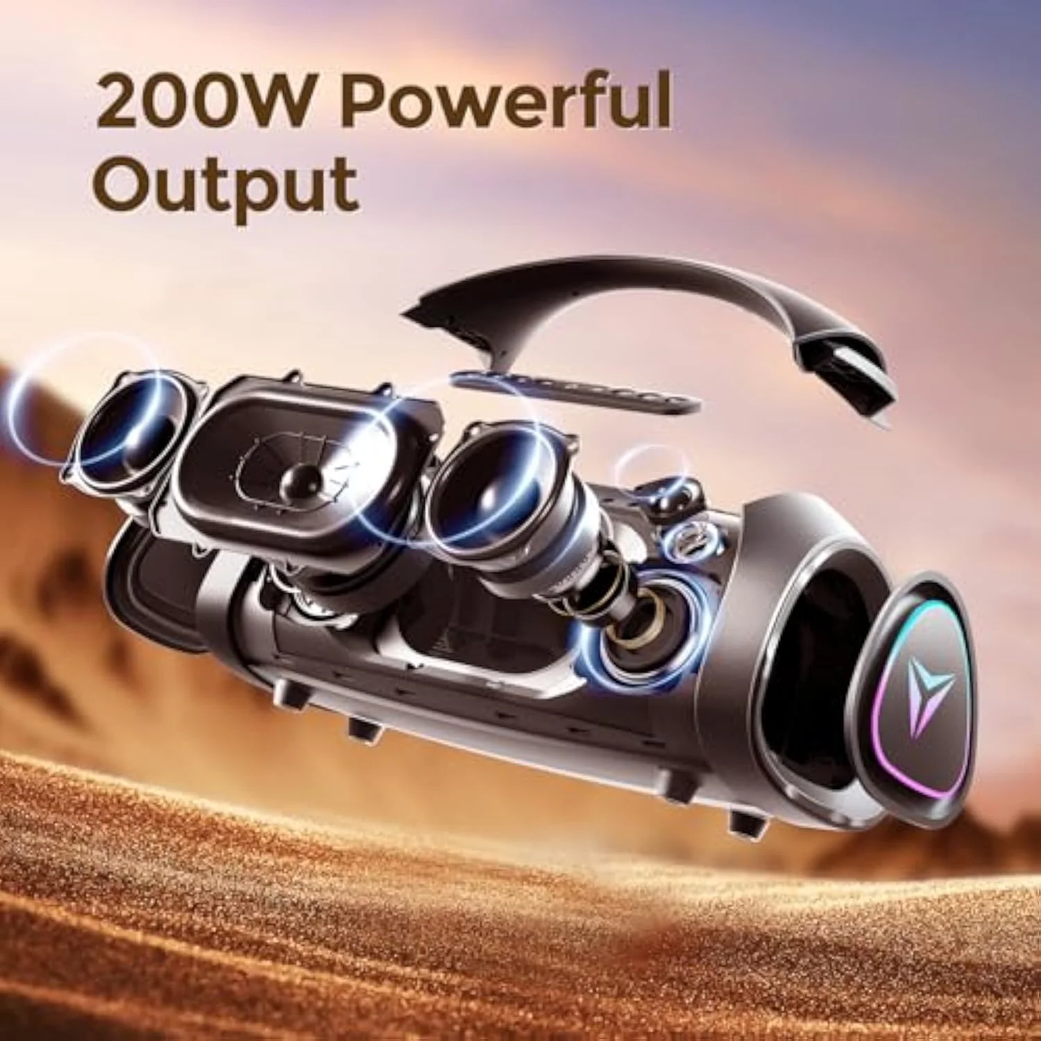 200W Large Bluetooth Speaker Loud, Massive Bass, Waterproof Party Portable Speaker with Subwoofer/EQ/Fast Charge, Outdoor Wireless Speakers