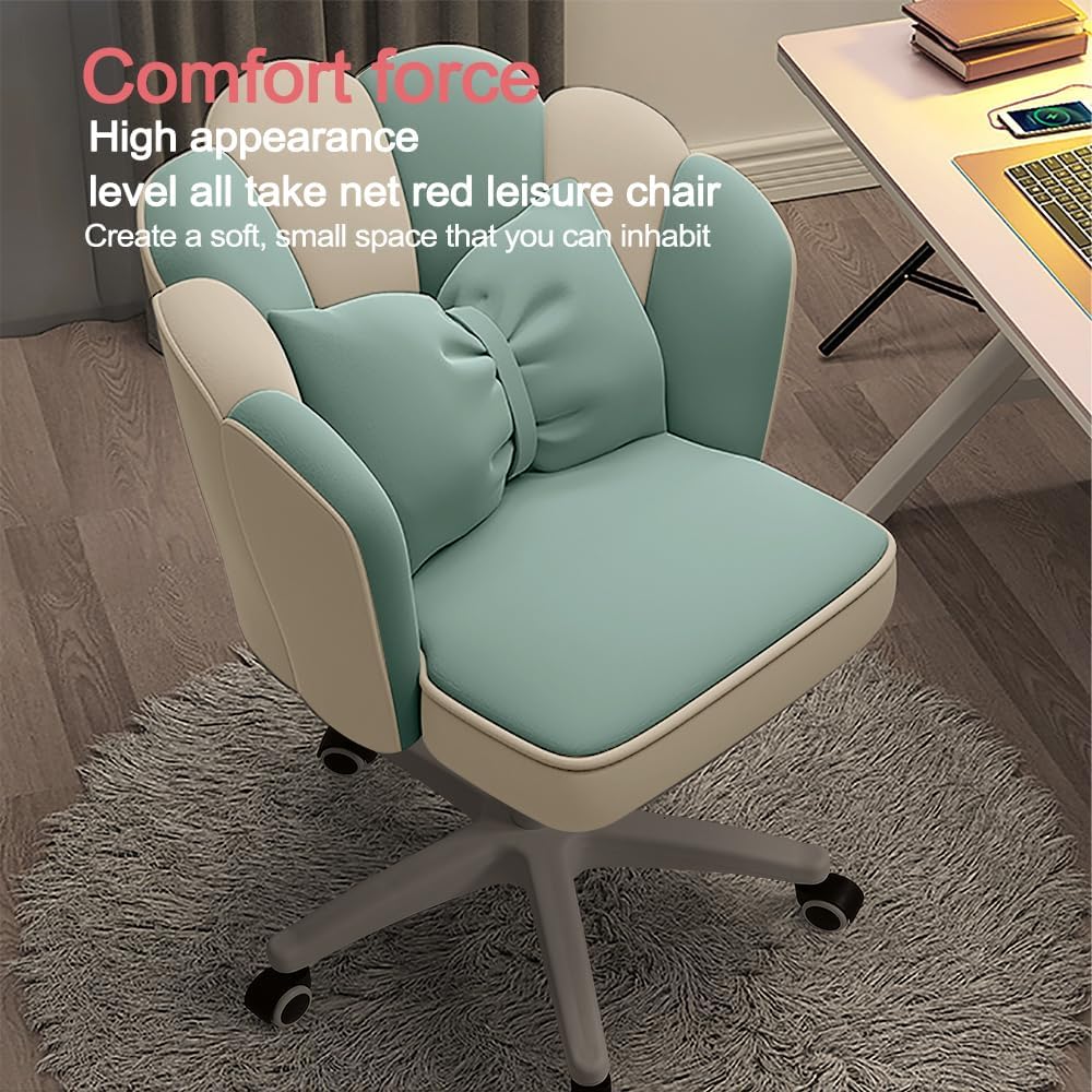 Office Chair Cute Petal Desk Chair, Modern Fabric Home Butterfly Chairs Height Adjustable Chair Makeup Chairs Computer Chairs