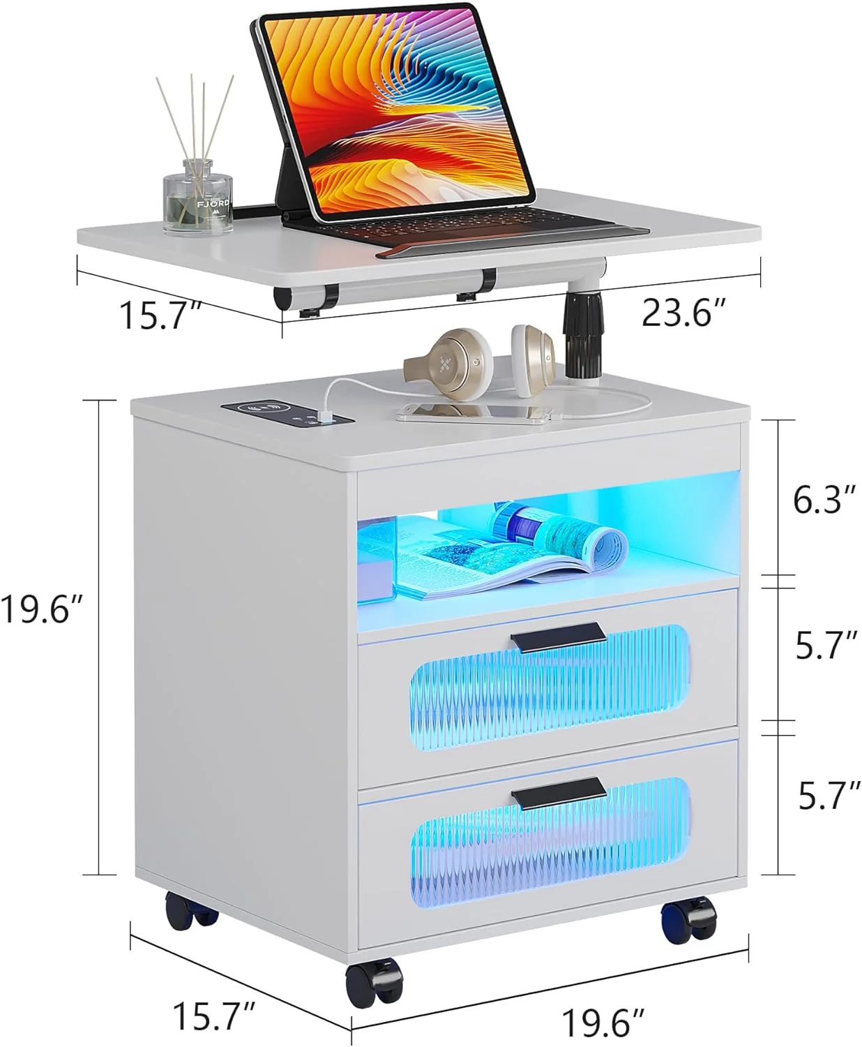 Nightstand with Wireless Charging Station