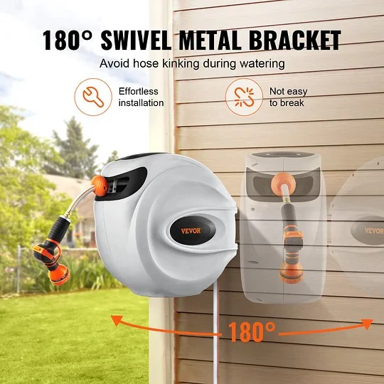 Wall-Mount with 180° Swivel – Flexible & Space-Saving