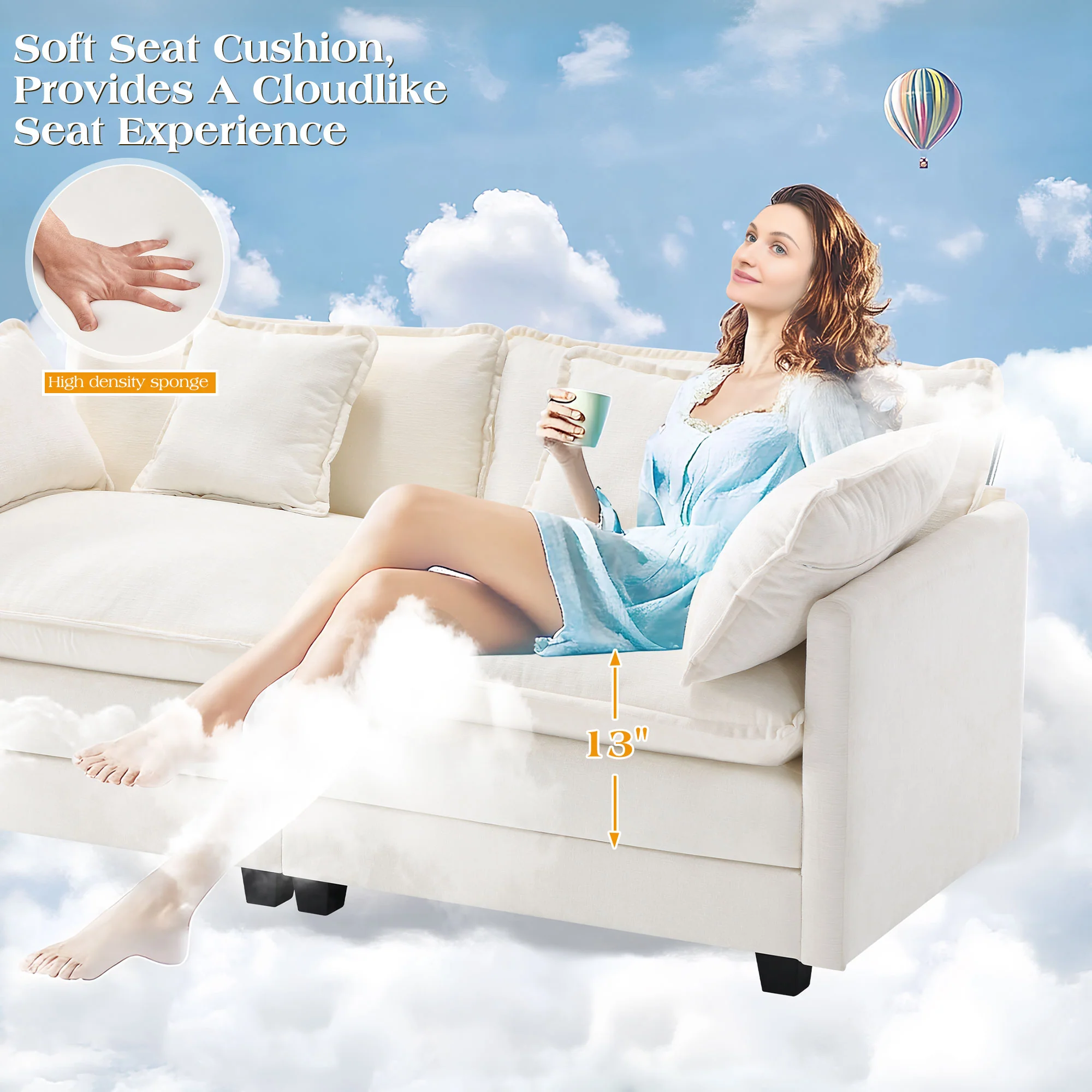 Luxury Thickened Cushion Modular Sofa