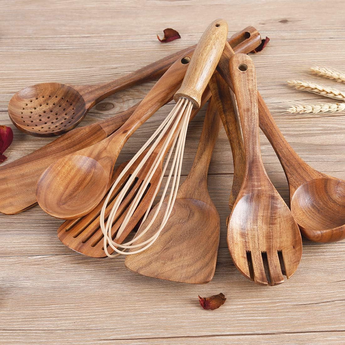10-Piece Wooden Cooking Utensils Set
