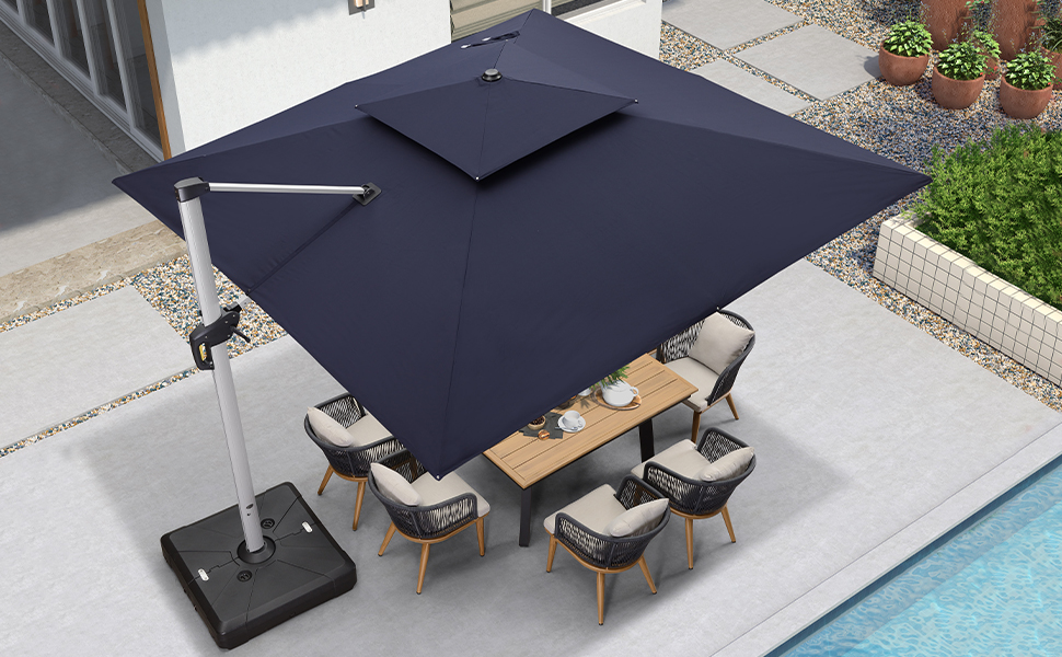 Solar Powered LED Patio Umbrella