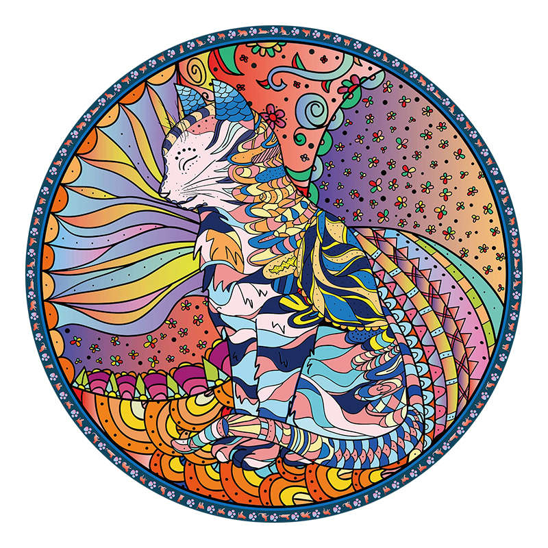 Colorful Cat Wooden Jigsaw Puzzle