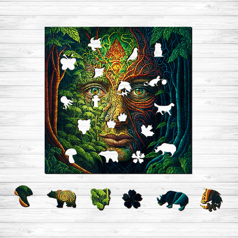 The Face Of Nature Moon Wooden Jigsaw Puzzle