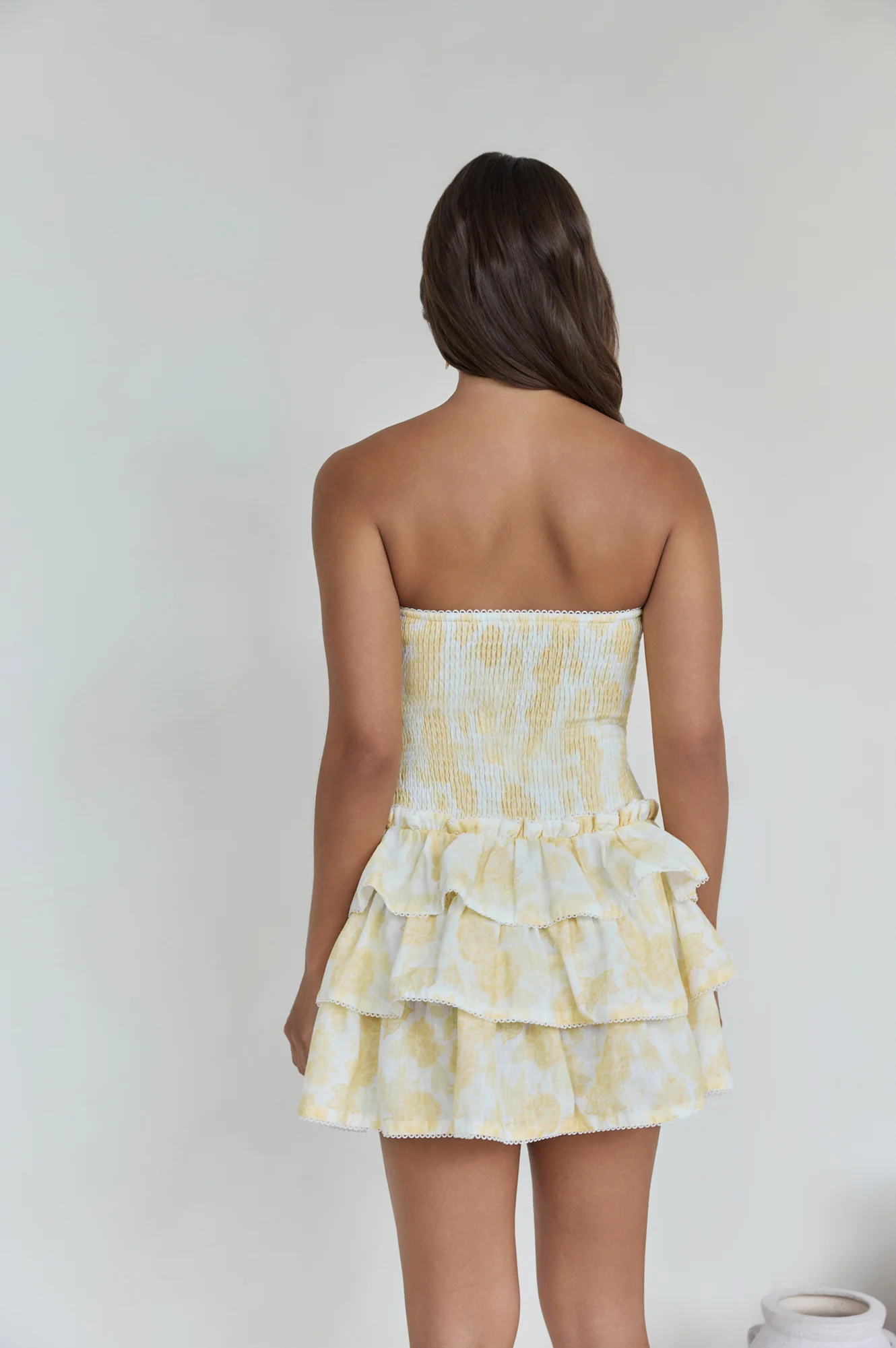 Sunshine Chic Strapless Mini Dress Yellow